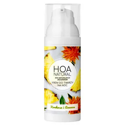 Hoa Natural Krem do twarzy na noc `Krokosz i ananas`