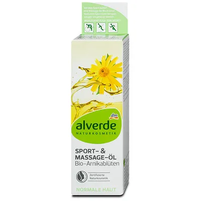 Alverde Sport- und Massageöl Arnikablüten (Olejek do masażu z kwiatem arniki)