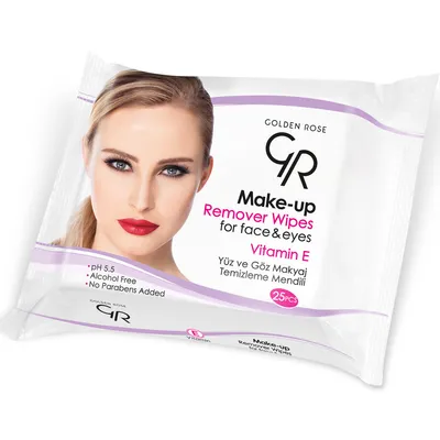 Golden Rose Make-up Remover Wipes for Face & Eyes (Chusteczki kosmetyczne do twarzy i oczu z formułą 3 w 1)