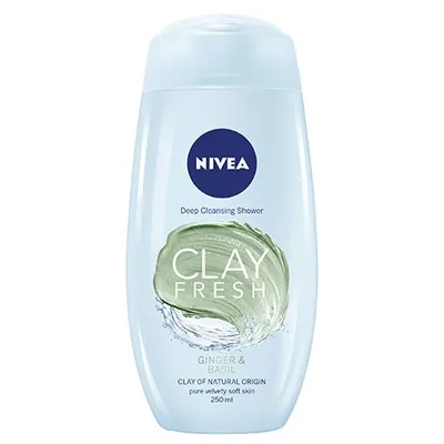 Nivea Clay Fresh, Deep Cleansing Shower Ginger & Basil (Żel pod prysznic z glinką `Imbr i bazylia`)