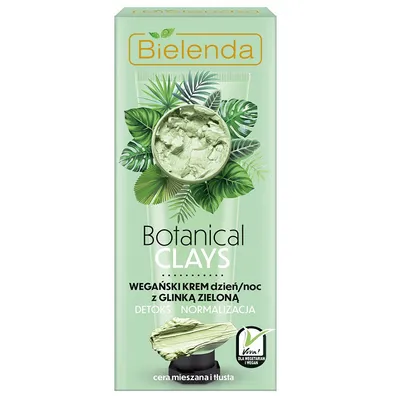 Bielenda Botanical Clays, Wegański krem do twarzy z glinką zieloną