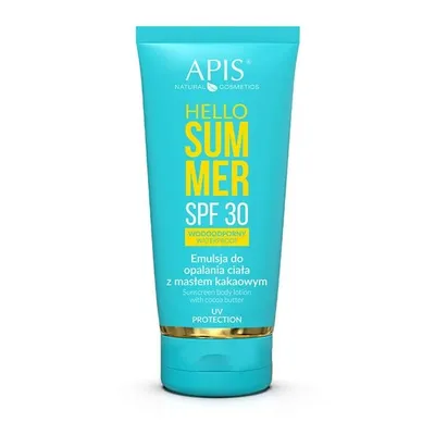 Apis Hello Summer, Emulsja do opalania ciała z masłem kakaowym SPF 30