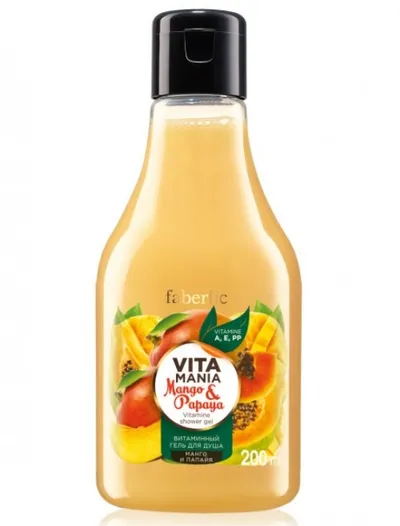 Faberlic Vitamania, Witaminowy żel pod prysznic `Mango i papaja`