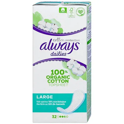 Always Cotton Protection Large, Wkładki higieniczne długie z organicznej bawełny