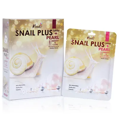 Moods Snail Plus + Pearl Facial Mask (Uelastyczniająca maska do twarzy w płachcie)