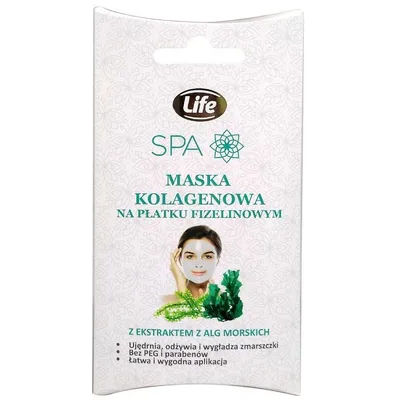 Life Spa, Maska kolagenowa na płatku fizelinowym  z algami morskimi