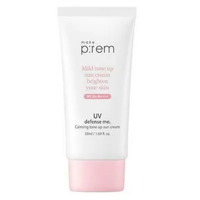 Make P:Rem UV Defense Me, Calming Tone Up Sun Cream SPF50+ PA++++ (Tonujący krem ​​przeciwsłoneczny do skóry wrażliwej)