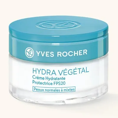 Yves Rocher Hydra Vegetal, Creme Hydratante Protectrice FPS 20 (Krem intensywnie nawilżający SPF20 dla skóry normalnej i mieszanej)