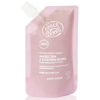 FaceBoom Basic , Detoksykująco - kojąca maseczka z różową glinką `Oczyszczająca Kompanka`