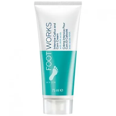 Avon Foot Works, Intensive Callus and Corn Cream (Krem zmiękczający zrogowacenia i odciski z kwasami AHA)