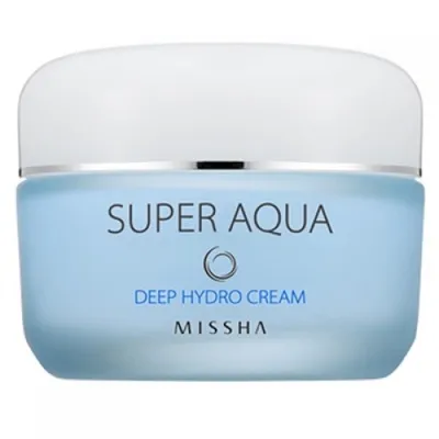 Missha Super Aqua, Deep Hydro Cream (Silnie nawilżający krem do twarzy)