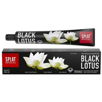 Splat Special Black Lotus, Czarna pasta do zębów o działaniu wybielającym z węglem bambusowym i ekstraktami z lotosa i orchidei
