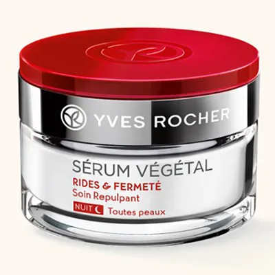 Yves Rocher Serum Vegetal, Rides & Fermete Soin Repulpant Nuit Tous Types de Peaux [Wrinkles & Firmness Plumping Care Night] (Krem intensywnie ujędrniający na noc)