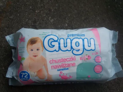 Gugu Premium Sensitive, Chusteczki nawilżane dla niemowląt