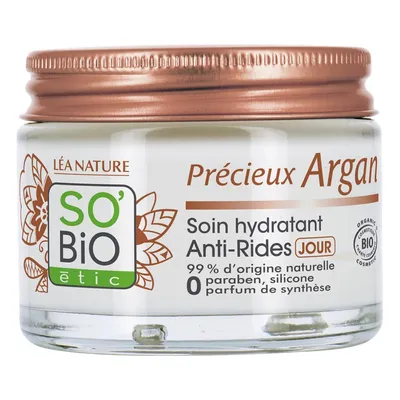 SO'BiO Etic Precieux Argan, Soin Hydratant Anti-Rides Jour (Nawilżający krem do twarzy przeciwzmarszczkowy na dzień)
