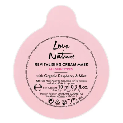 Oriflame Love Nature, Revitalising Cream Mask with Organic Raspberry & Mint (Rewitalizująca maseczka do twarzy)