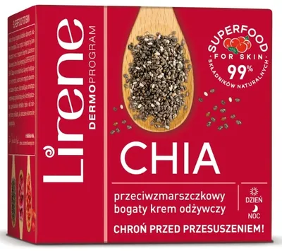 Lirene Dermoprogram Chia, Przeciwzmarszczkowy bogaty krem odżywczy