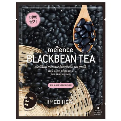 Mediheal Meience, Blackbean Tea (Maska rozjaśniająca z herbatą z nasion czarnej fasoli)
