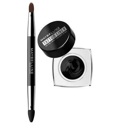 Maybelline New York Tattoo Liner, Gel Pot + 2 in 1 Brush Eyeliner (Eyeliner w żelu)