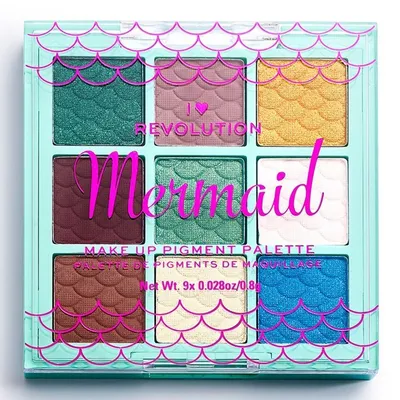 I Heart Revolution Fantasy Makeup, Pigment Palette Mermaid (Paleta 9 cieni do powiek)
