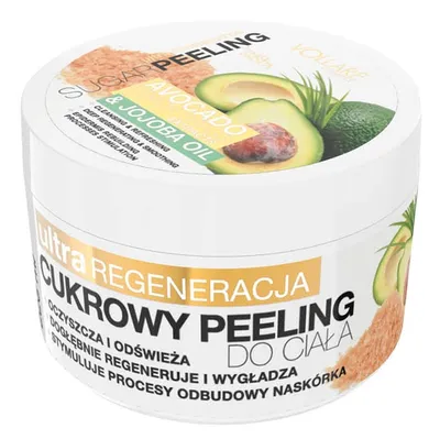 Vollare Cosmetics Peeling cukrowy do ciała z ekstraktami z awokado, trawy cytrynowej i olejkiem jojoba