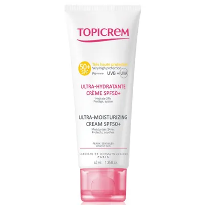 Topicrem Ultra-Moisturizing Cream SPF 50+ (Krem do opalania SPF 50+ do twarzy)