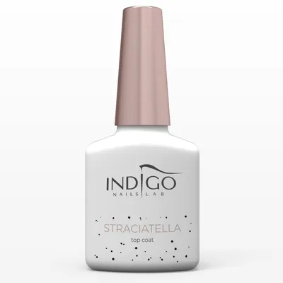 Indigo Nails Lab Straciatella Top Coat (Matowy top coat hybrydowy z czarną drobiną)