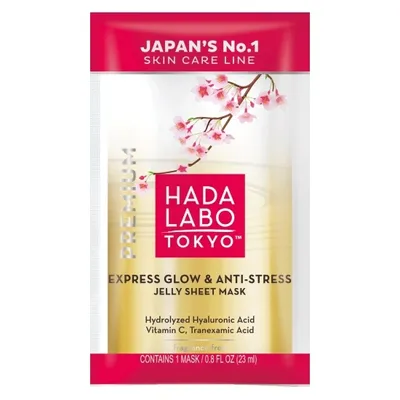 Hada Labo Tokyo Express Glow & Anti-Stress Jelly Sheet Mask (Rozjaśniająca maska na tkaninie z witaminą C)