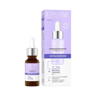 Eveline Cosmetics Skoncentrowana Formuła, Serum 0,2% retinol + ceramidy `Odmłodzenie`