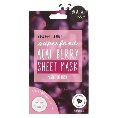 Oh K! Superfood, Acai Berry Sheet Mask (Maska w płachcie w wyciągiem z jagód acai)
