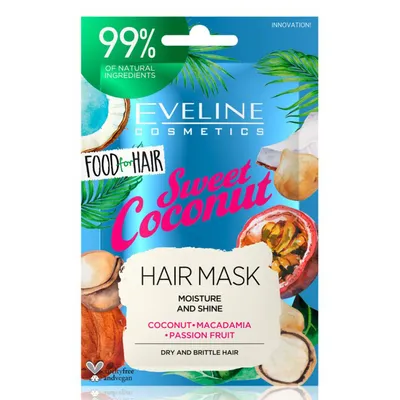Eveline Cosmetics Food for Hair Sweet Coconut, Nawilżająca maska do włosów