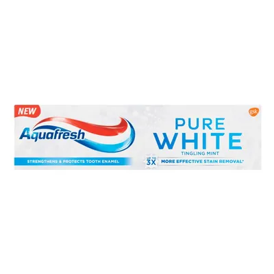 Aquafresh Pure White Tingling Mint, Pasta do zębów wybielająca z fluorkiem