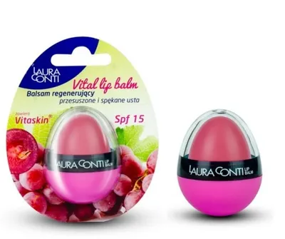 Laura Conti Vital Lip Balm, Balsam regenerujący przesuszone i spękane usta  SPF 15 winogronowy