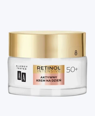 AA Retinol Intensive, Aktywny krem na dzień 50+`Redukcja zmarszczek i elastyczność`