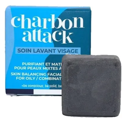 Lamazuna Charbon Attack, Skin Balancing Facial Cleanser (Kostka do mycia twarzy z węglem)