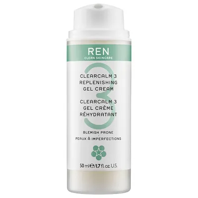 REN Clearcalm 3, Replenishing Gel Cream (Żelowy krem nawilżający do cery problematycznej)