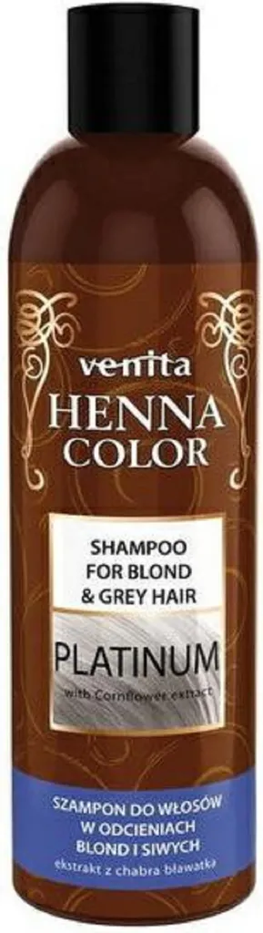 Venita Henna Color, Platinum Shampoo for Blone & Grey Hair (Szampon do włosów w odcieniach blond i siwych (nowa wersja))