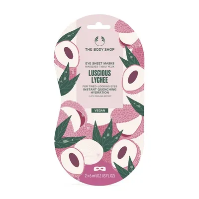 The Body Shop Luscious Lychee, Eye Sheet Masks (Maseczka na oczy w płachcie `Soczyste Liczi`)