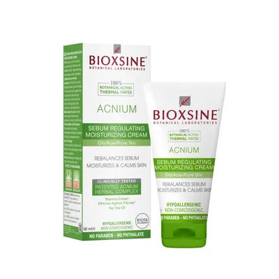 Bioxsine Acnium, Sebum Regulating Moisturising Cream (Krem nawilżający regulujący sebum)