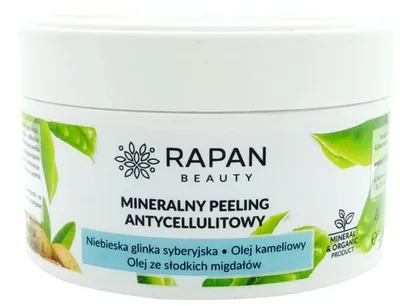 Rapan Beauty Mineralny peeling antycellulitowy `Niebieska glinka syberyjska, olej kameliowy, olej ze słodkich migdałów + zielona herbata`