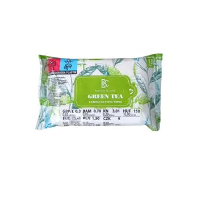 Beauty & Care (B&C) Ladies Cleaning Wipes, Green Tea (Chusteczki nawilżane)