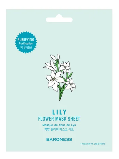 Baroness Lily Flower Mask Sheet (Oczyszczająca maseczka w płachcie z ekstraktem z lilii białej)