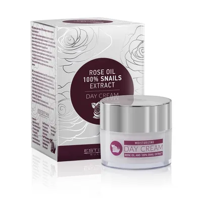 Bulfresh Rose Oil 100% Snails Extract Moisturizing Day Cream (Nawilżający krem na dzień ze 100% ekstraktem ze ślimaka i naturalnym bułgarskim olejkiem różanym)