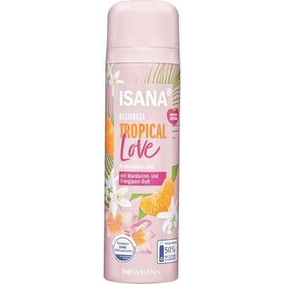 Isana Tropical Love Rasiergel (Żel do golenia o zapachu mandarynki i plumerii)