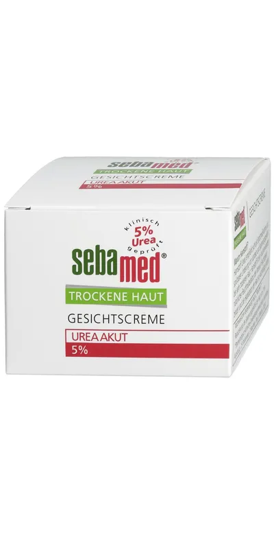 Seba Med Trockene Haut, Gesichtscreme Urea Akut 5% (Intensywnie nawilżający krem do twarzy z mocznikiem 5%)