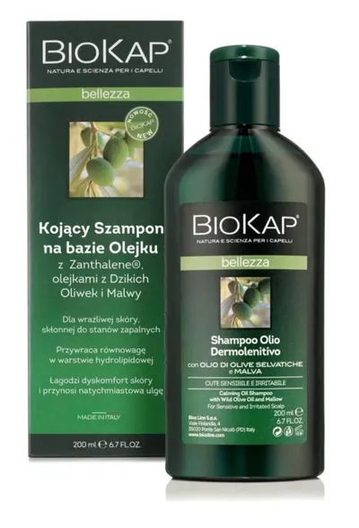 Bios Line BioKap, Bellezza, Shampoo Olio Dermolenitivo (Kojący szampon na bazie olejku Zanthalene)
