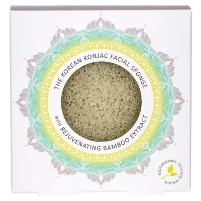 Konjac Sponge Company Mandala, The Korean Konjac Facial Sponge with Rejuvenating Bamboo Extract (Gąbka Konjac Mandala do twarzy z ekstraktem z bambusa dla cery osłabionej, potrzebującej odbudowy i wzmocnienia)