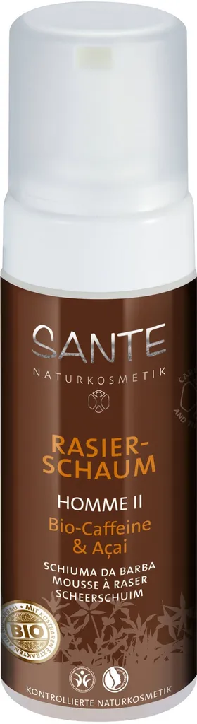 Sante Naturkosmetik Rasier Schaum Bio Caffeine & Acai (Pianka do golenia z organiczną kofeiną i euterpą (Acai))