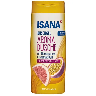 Isana Aroma Dusche, Duschgel mit Marakuja- und Grapefruit-Duft (Żel pod prysznic o zapachu marakui i grejpfruta)