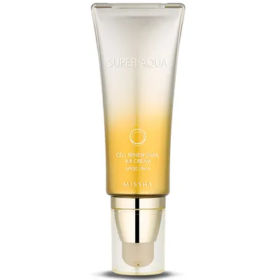 Missha Super Aqua, Cell Renew Snail BB Cream (Krem BB z ekstraktem ze śluzu ślimaka)
